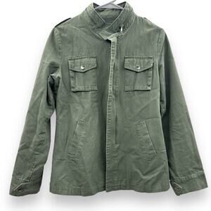 POL Olive Green‎ Long Sleeve Utility Military Full Zip Jacket Size M